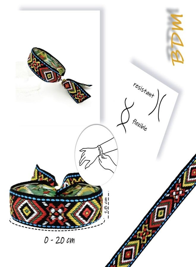 BDM Fabric Bracelets, Colorful Braided Bracelets, Ethnic, Adjustable Cartoon Fabric, Casual and Simple for Men and Women - Image 4