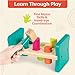 B. Toys B toys Wooden Shape Sorter Pounding Bench for Shape Sorting 6 Pegs Toy Hammer Classic Toys for Toddlers Kids 2 Years Colorful Pound Play - Image 3