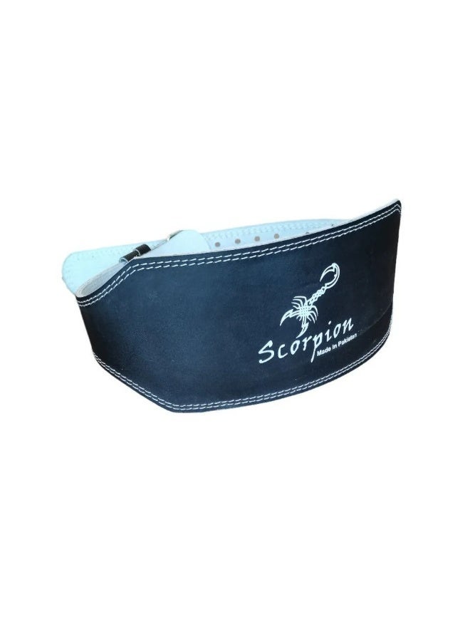 SCORPION Leather Weight Lifting Belt – Premium Leather, Size M Padded Back Support - Image 3