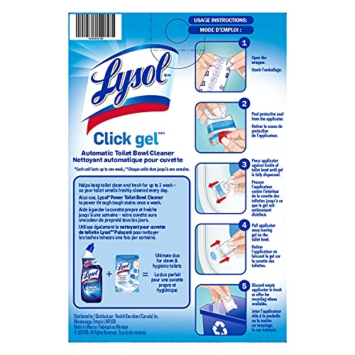 Lysol Click Gel Automatic Toilet Bowl Cleaner Gel Toilet Bowl Cleaner for Cleaning and Refreshing Ocean Fresh 6 Applicators per Pack - Image 3