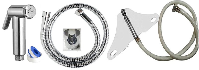 MLD MLD High Flow Toilet Jet Spray or Bidget Hands Free Spray with 1 mtr Heavy PVC Hose (Type: Butterfly) -with Health Faucet -1 Set Combo