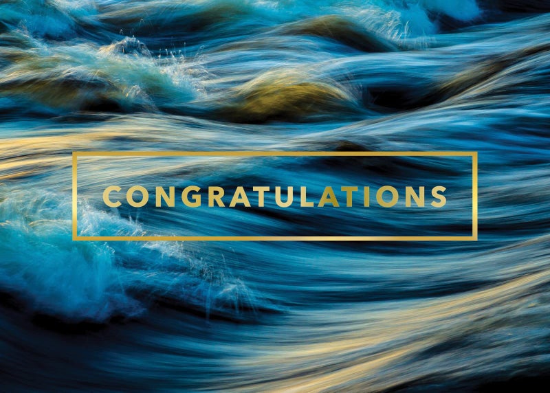 CEO Cards Congratulations Cards with Envelopes (Blue & Gold Waves) Graduation Bulk Pack of 25 Congrats Cards with Envelopes - 5x7 inch - A7 - Team, School, Business, Employees, Clients, Family (C1801) - Image 2