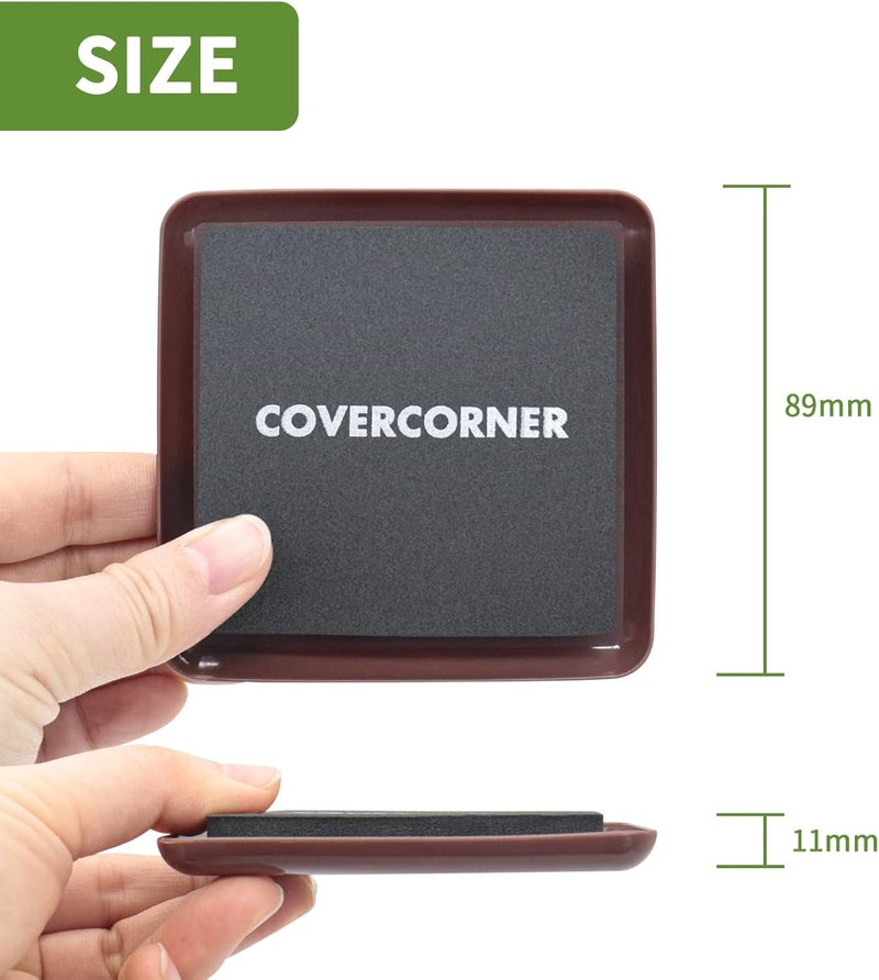 covercorner Furniture Sliders for Carpet 8 PCS - 3 1/2 inch Furniture Moving Slider Chair Legs Floors Protectors Square Furniture Movers Sliders – Move Your Furniture Easy & Safely(for Carpet)-Brown - Image 2