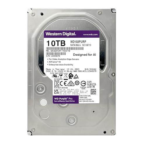 Western Digital 10TB WD Purple Pro Surveillance Internal Hard Drive HDD - SATA 6 Gb/s, 512 MB Cache, 3.5" - WD102PURP - Image 3
