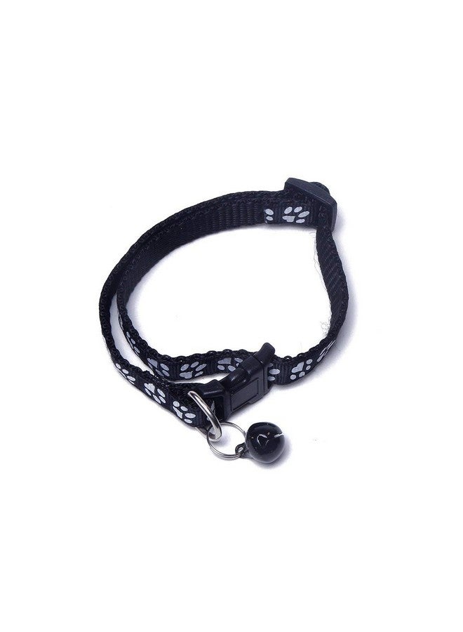 Printed Dog Collar For Puppies, Small Dogs, Cat, Kitten Collar With Bell (Adjustable Neck Size : 10-15Inch) (Black) - Image 4