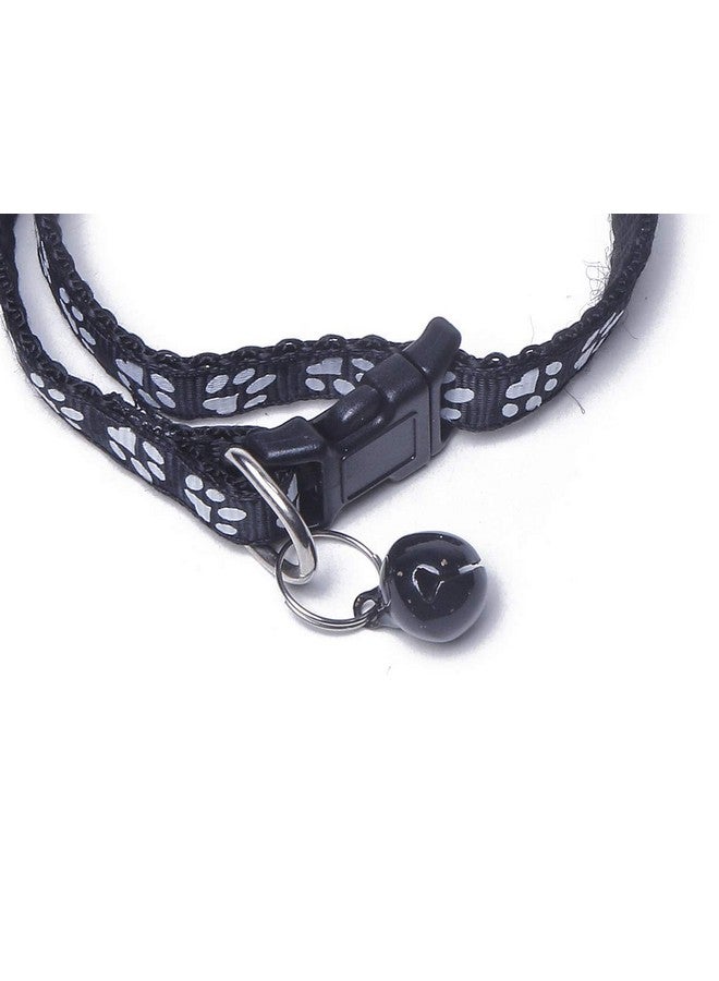 Printed Dog Collar For Puppies, Small Dogs, Cat, Kitten Collar With Bell (Adjustable Neck Size : 10-15Inch) (Black) - Image 3