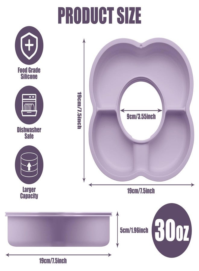 Zonyee Snack Bowl with Lid for Stanley 30 oz Tumbler with Handle, Silicone Snack Tray Snack Ring for Stanley Cup Accessories, Suitable for Car Cup Holder or Outdoor, Orchid - Image 5