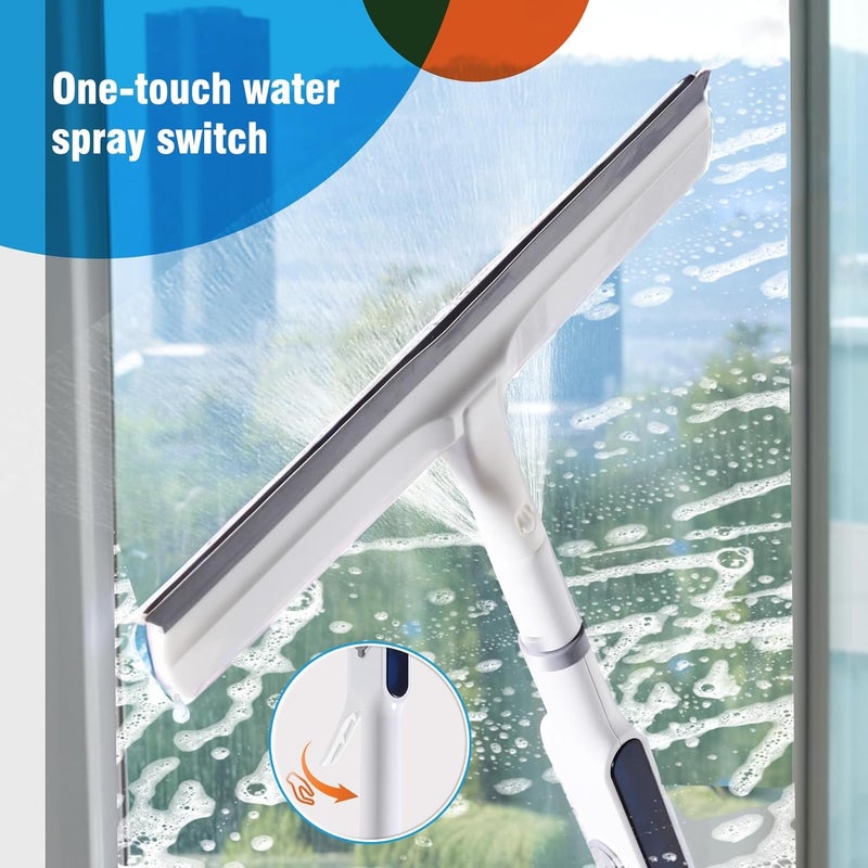 KASTWAVE Window Cleaning Kit, 3-in-1 Professional Window Cleaning Equipment, 51.18in Extendable Window Cleaning Pole and Squeegee Cleaner, 80ml Self-contained Water Bottle, for Indoor/Outdoor High Windows - Image 3