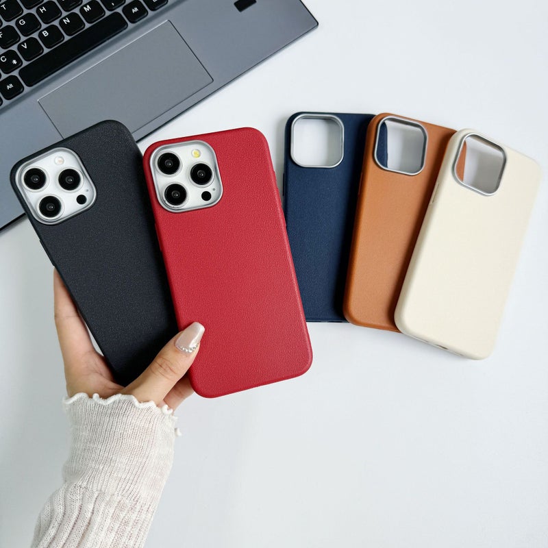 Leather Texture TPU Phone Case for iPhone 17/18, Shockproof, Full Coverage, Pink - Image 1