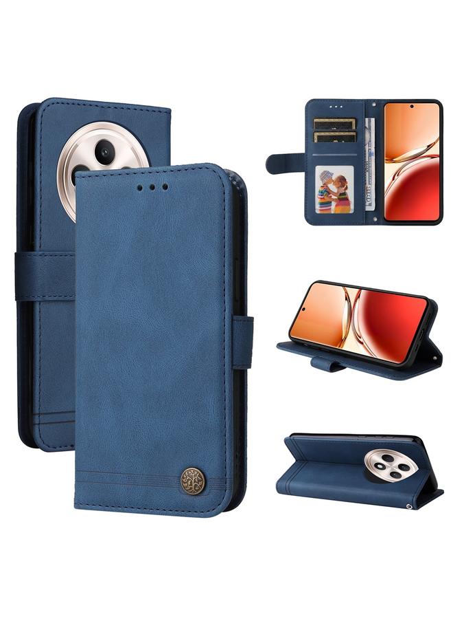 اس-توب جراب هاتف OPPO Reno12 F 5G Global Skin Feel Life Tree Metal Button Leather Case - Image 1