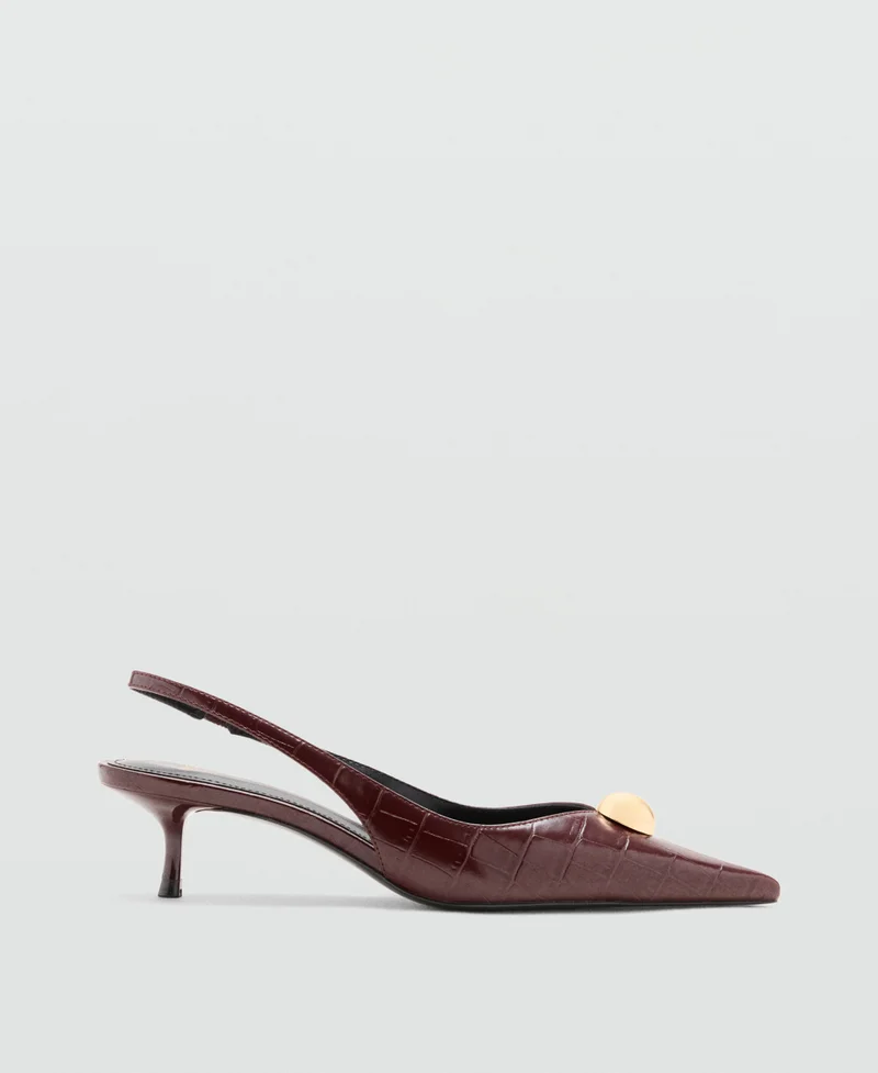 Metal-Beaded High-Heel Shoe