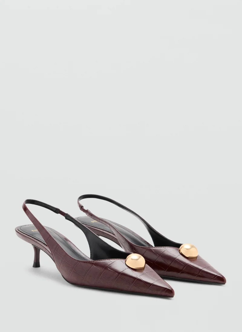 Mango 78-BURDEOS Metal-Beaded High-Heel Shoe for Women | Best Price UAE