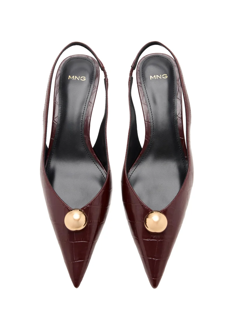 Mango 78-BURDEOS Metal-Beaded High-Heel Shoe for Women | Best Price UAE