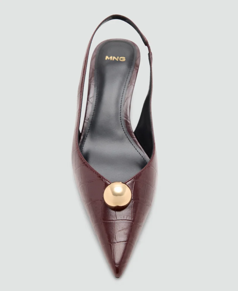 Mango 78-BURDEOS Metal-Beaded High-Heel Shoe for Women | Best Price UAE