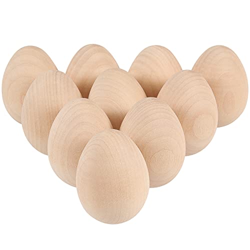 SHEUTSAN 40 Pack 2-1/2 x 1-3/4 Inches Wooden Eggs, Unfinished Wood Easter Eggs for Crafts, Home Decoration - Image 3
