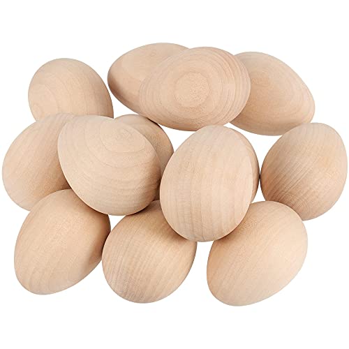 SHEUTSAN 40 Pack 2-1/2 x 1-3/4 Inches Wooden Eggs, Unfinished Wood Easter Eggs for Crafts, Home Decoration - Image 1