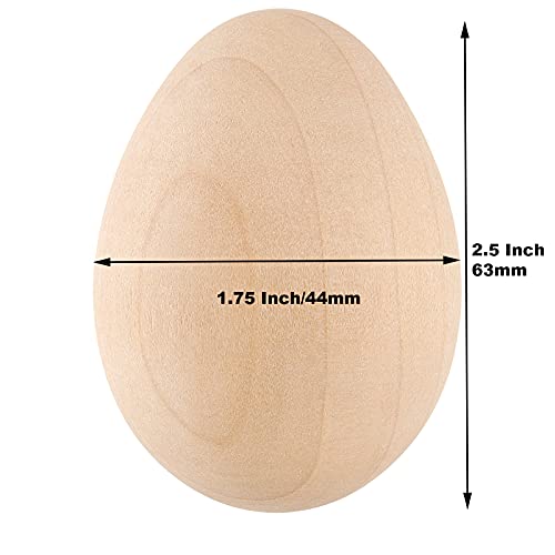 SHEUTSAN 40 Pack 2-1/2 x 1-3/4 Inches Wooden Eggs, Unfinished Wood Easter Eggs for Crafts, Home Decoration - Image 2