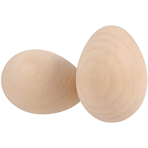 SHEUTSAN 40 Pack 2-1/2 x 1-3/4 Inches Wooden Eggs, Unfinished Wood Easter Eggs for Crafts, Home Decoration - Image 4