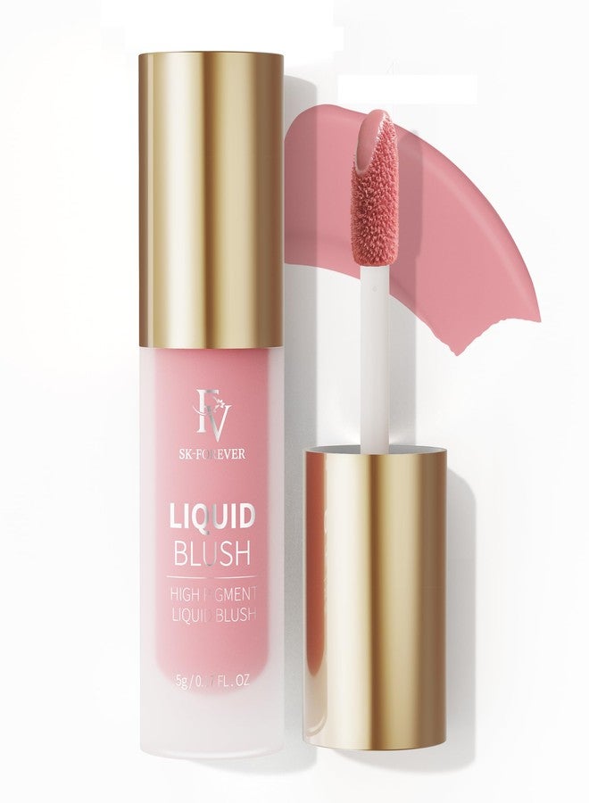 إف في أحمر خدود سائل مطفي من FV، أحمر خدود كريمي قابل للتكثيف يدوم طويلاً، ذو لون غني، خفيف الوزن وسهل المزج للحصول على لمسة نهائية طبيعية (أحبه) - Image 1