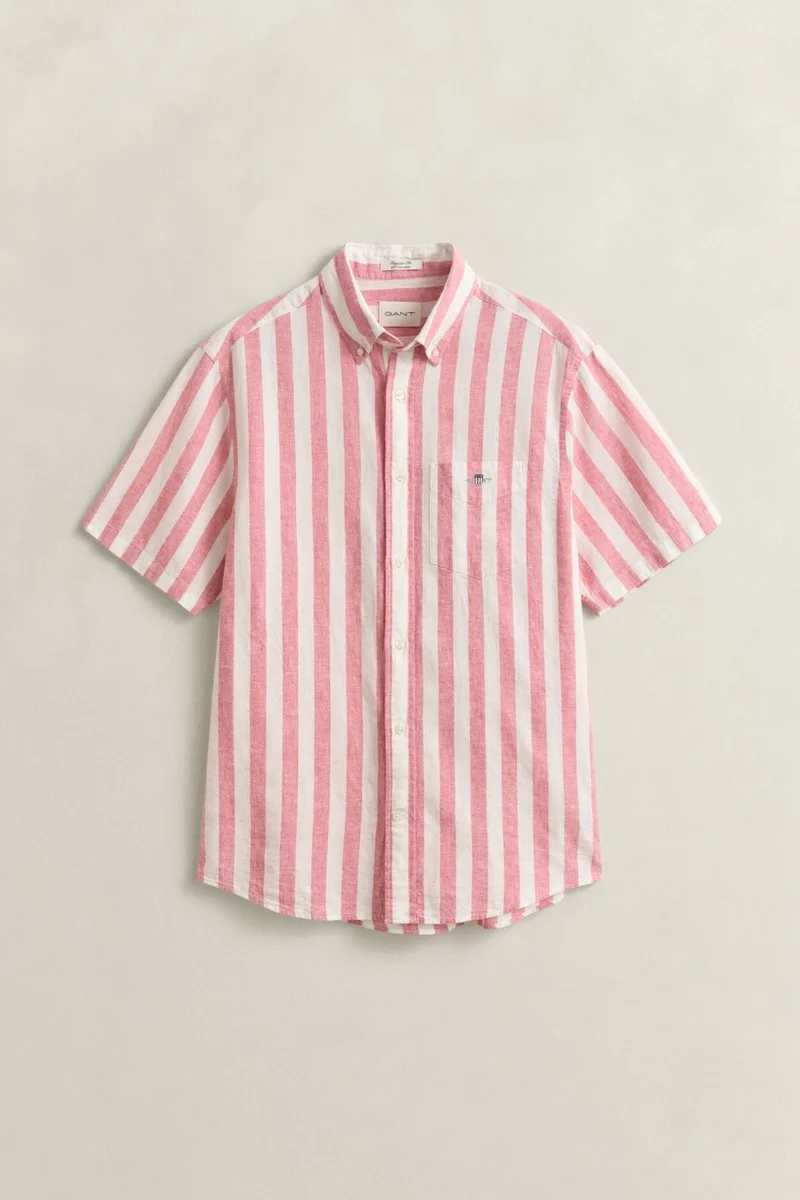 GANT  Regular Cotton Linen Stripe Short SleeveShirt for Men | Best Price UAE