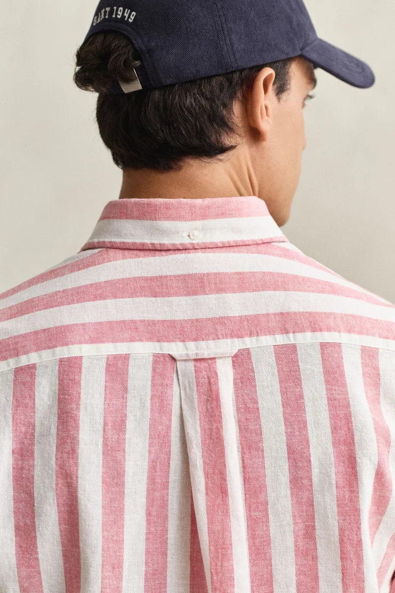 GANT  Regular Cotton Linen Stripe Short SleeveShirt for Men | Best Price UAE