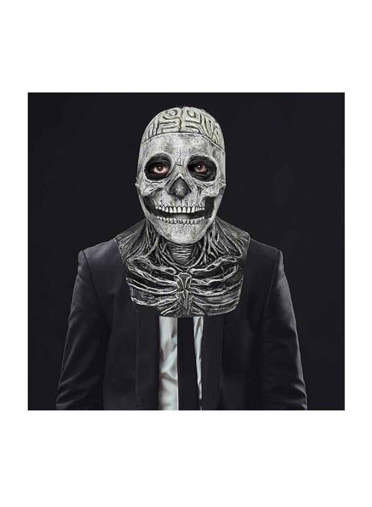 Bluejw Skull Mask Scary Full Head Skeleton Headgear Creepy Biochemical Mask Realistic  Cosplay Latex Horror Mask - Image 2