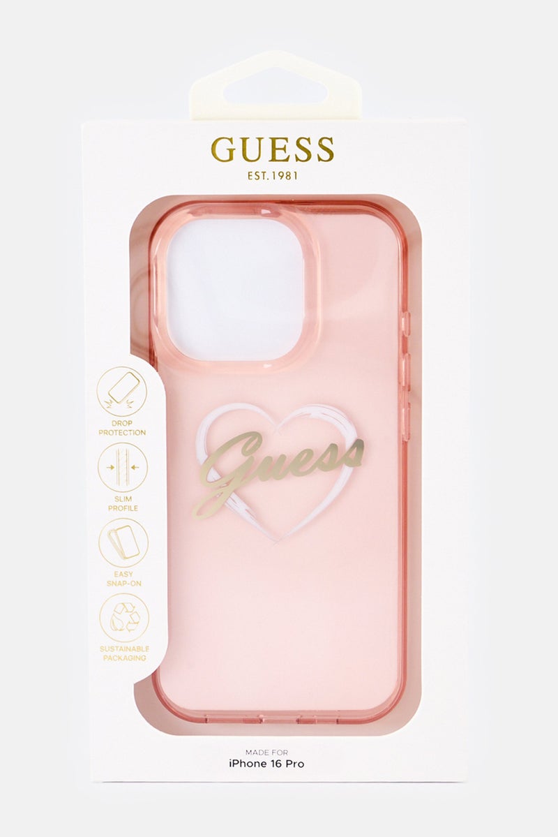 GUESS iPhone 16 Pro Brand Logo Protective Case, Pink - Image 2