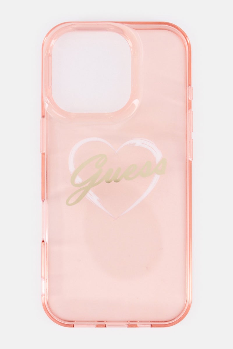 GUESS iPhone 16 Pro Brand Logo Protective Case, Pink - Image 1