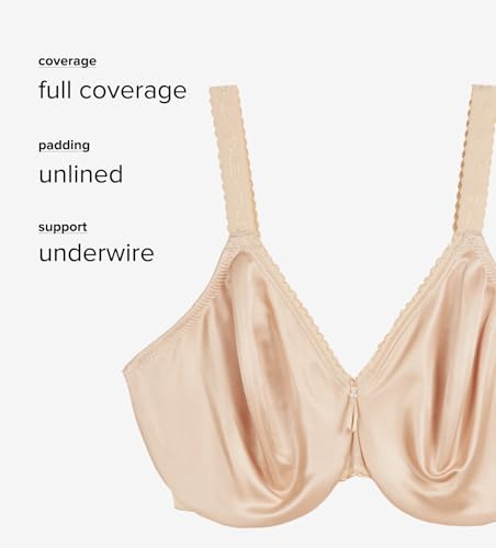 Wacoal صدرية واكوال النسائية البسيطة غير المبطنه بتغطية كاملة لتقليل الحجم، 857109، لون طبيعي، 32DD - Image 4