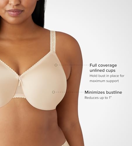 Wacoal صدرية واكوال النسائية البسيطة غير المبطنه بتغطية كاملة لتقليل الحجم، 857109، لون طبيعي، 32DD - Image 2