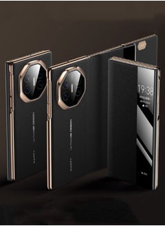 Generic HUAWEI MateXT Phone Case New XT Extraordinary Master Triple Folding Screen Flip Smart Windows Protective Case with Bottom Axis Hinge Full Package [Xuan Black]  - Image 1