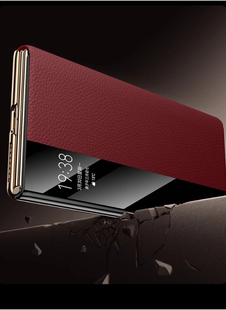 Generic - HUAWEI MateXT Phone Case New XT Extraordinary Master Triple Folding Screen Flip Smart Windows Protective Case with Bottom Axis Hinge Full Package [Xuan Black] - Image 1