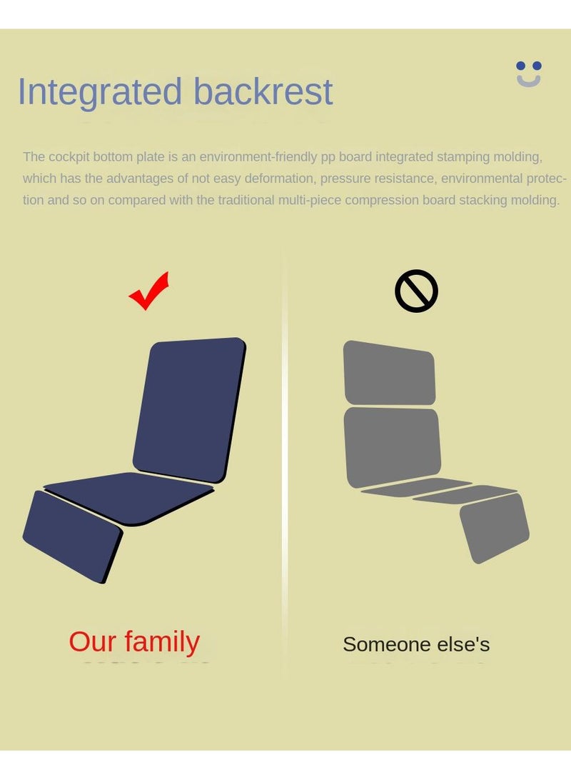 Bidirectional Baby Stroller With Lightweight Shock Absorption Sitting And Lying Down Foldable Newborn Portable Stroller(Light Brown) - Image 4