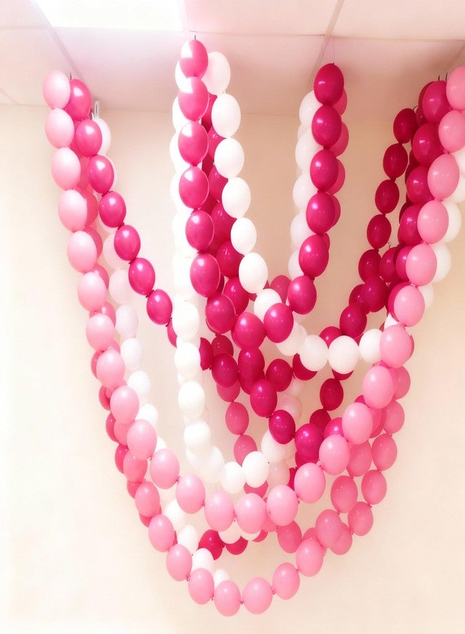 Meanplan 100 Pcs Link Balloon Quick Linking Latex Connected Balloons Linkable for New Year's Party Valentine's Day Carnival Wedding Decoration(10 Inch,Pink, Hot Pink, White) - Image 3