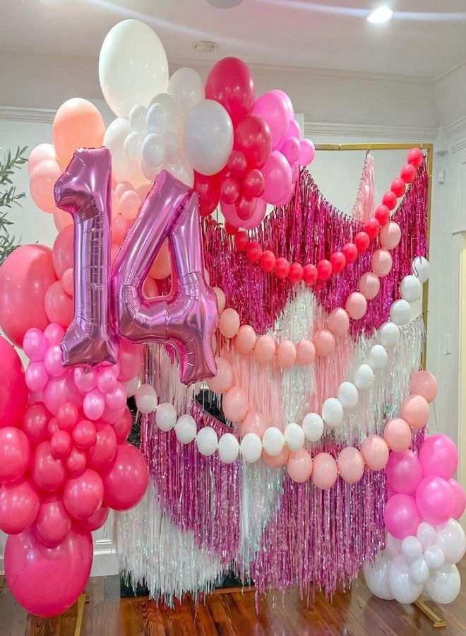 Meanplan 100 Pcs Link Balloon Quick Linking Latex Connected Balloons Linkable for New Year's Party Valentine's Day Carnival Wedding Decoration(10 Inch,Pink, Hot Pink, White) - Image 4