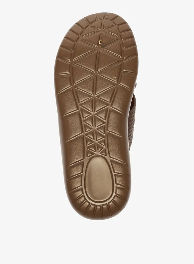 ال بي ال من شو اكسبرس Men Textured Slip-On Cross Strap Sandals