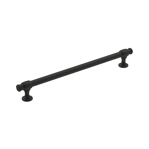 Amerock | Cabinet Pull | Matte Black | 8-13/16 inch (224 mm) Center-to-Center | Winsome | 1 Pack | Drawer Pull | Cabinet Handle | Cabinet Hardware - Image 1