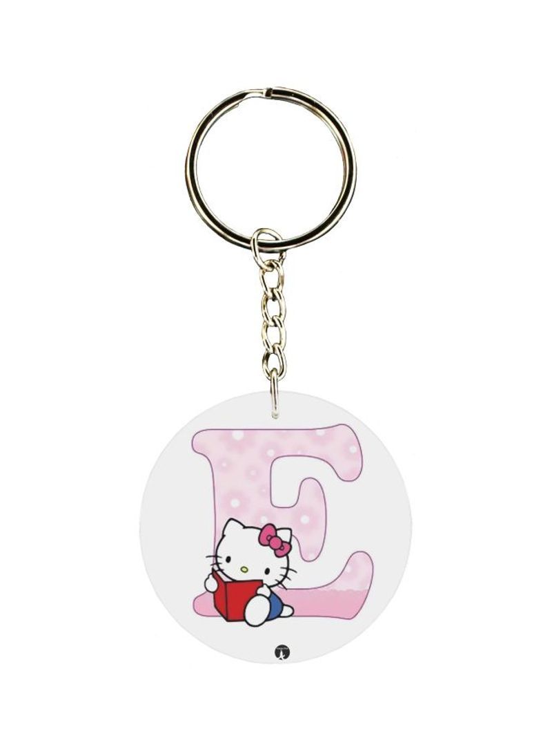 RKN Alphabet E Kitty Cartoon Themed Keychain