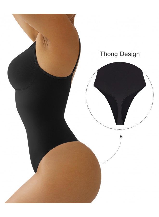 SHAPERX Women's Shapewear Bodysuit Tummy Control Body Shaper Seamless Sculpting Snatched Waist Body Suit,SZ5215-Black-L/XL - Image 1