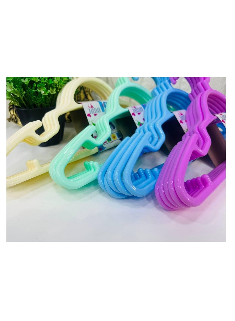 Pastel Color Plastic Hangers - 5 Pieces for Stylish Clothes Organization Mk (Off White)  - Image 2