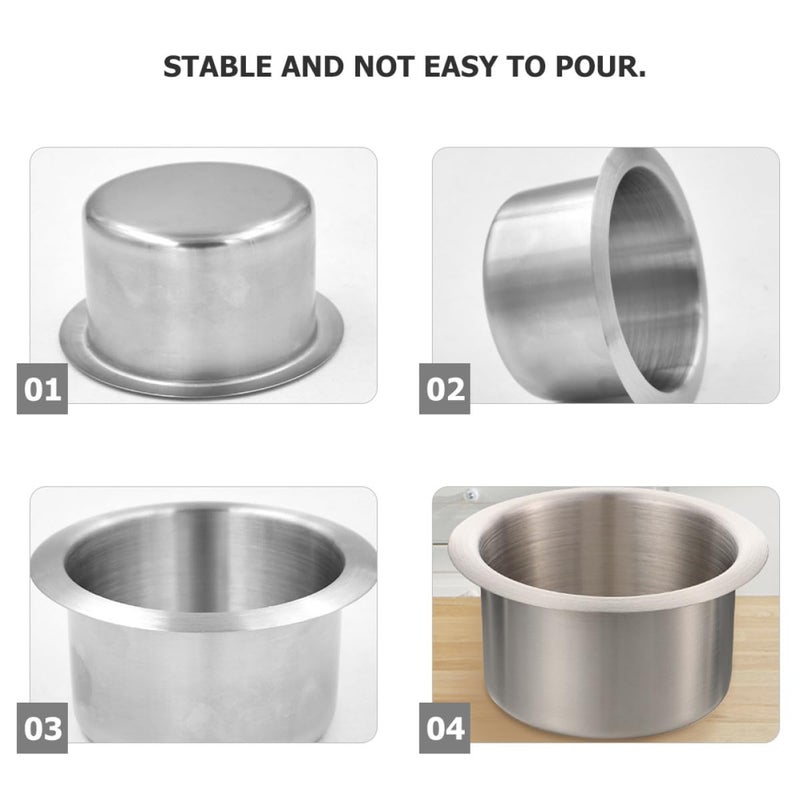 Brushed Stainless Steel Cup Holder Insert for Car Boat RV Sofa and Couch - Image 4