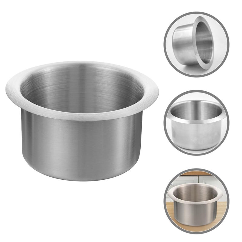 Brushed Stainless Steel Cup Holder Insert for Car Boat RV Sofa and Couch - Image 3