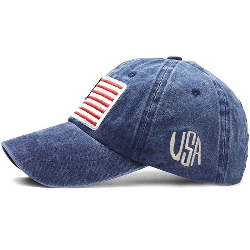 Ptduabenlu American Flag Baseball Cap for Men Women USA Embroidery Washed Adjustable Cotton Dad Hat - Image 5