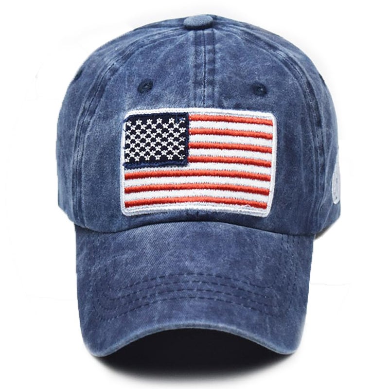 Ptduabenlu American Flag Baseball Cap for Men Women USA Embroidery Washed Adjustable Cotton Dad Hat - Image 4