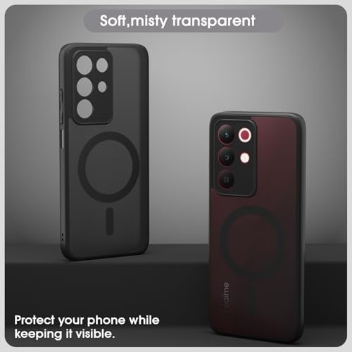 Pikkme Back Cover for Realme Narzo 90X 5G / Realme C85 5G / Realme 15X 5G Compatible with Mag-Safe Smoke Back | Shockproof Design | Hard Transparent Back Case (Black Smoke Mag-Safe) - Image 3
