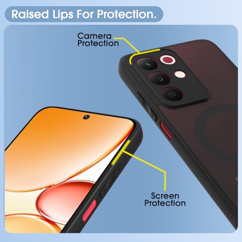 Pikkme Back Cover for Realme Narzo 90X 5G / Realme C85 5G / Realme 15X 5G Compatible with Mag-Safe Smoke Back | Shockproof Design | Hard Transparent Back Case (Black Smoke Mag-Safe) - Image 4