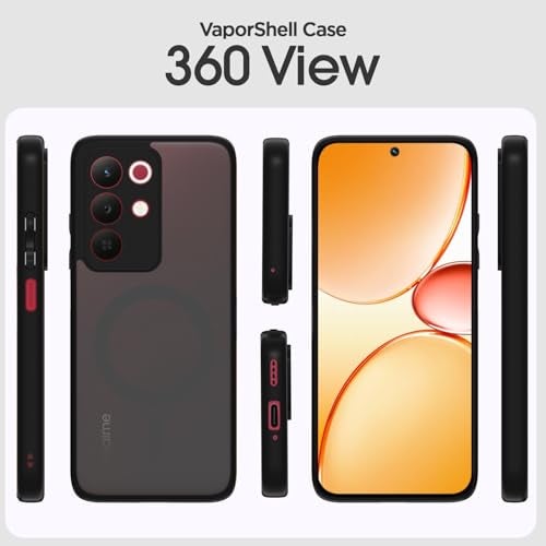 Pikkme Back Cover for Realme Narzo 90X 5G / Realme C85 5G / Realme 15X 5G Compatible with Mag-Safe Smoke Back | Shockproof Design | Hard Transparent Back Case (Black Smoke Mag-Safe) - Image 2