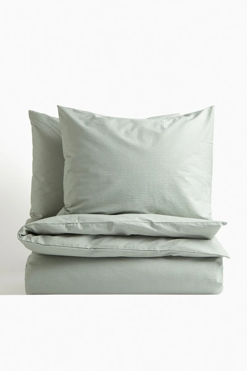 H&M Seersucker double/king size duvet cover set