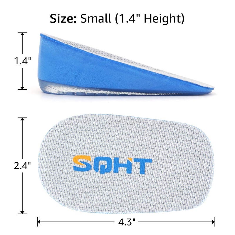 SQHT Heel Lift for Achilles Tendonitis, Heel Pain and Leg Length Discrepancy, Shoe Inserts for Men and Women (Blue&Beige, Small (1.4" Height)) - Image 5
