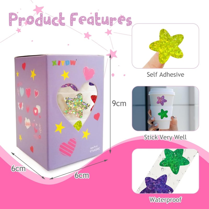 XITDW 3 Rolls Star Stickers,1500pcs Foil Shiny Self-Adhesive Colorful Star Stickers for Kids Reward for Student Planner and School Classroom Teacher Supplies - Image 3